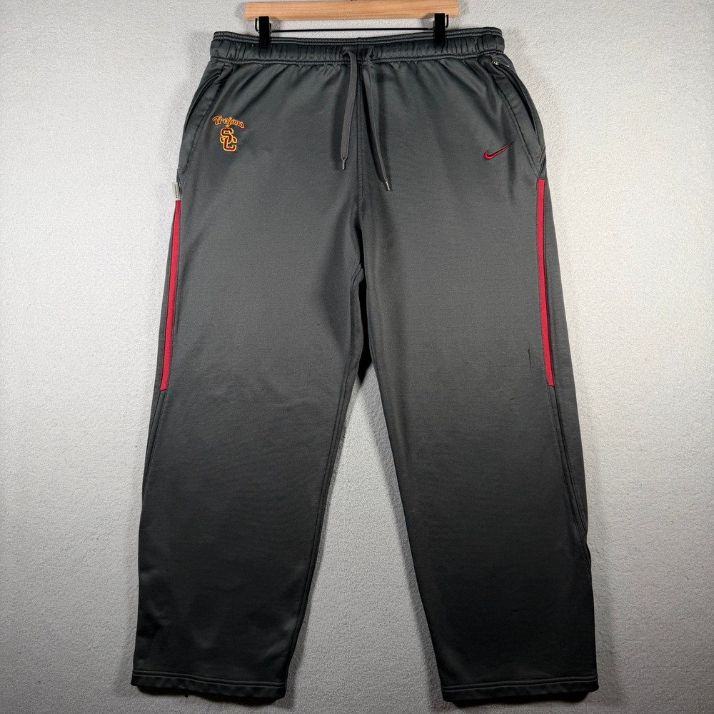 Nike Team USC Trojans Gray Red Sweatpants Mens XXL Fit Dry FA091205RGP